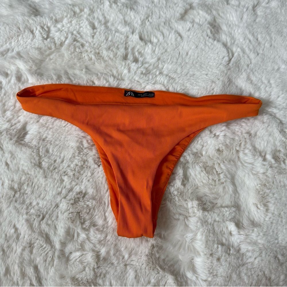 Zara orange thong bikini bottoms